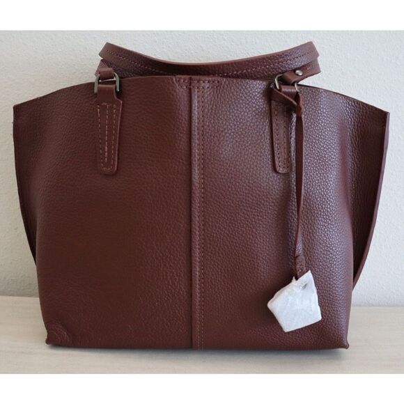 Botkier 21F2783HPMAL Large Brown Hudson Dual Handle Leather Tote Bag - Picture 12 of 15